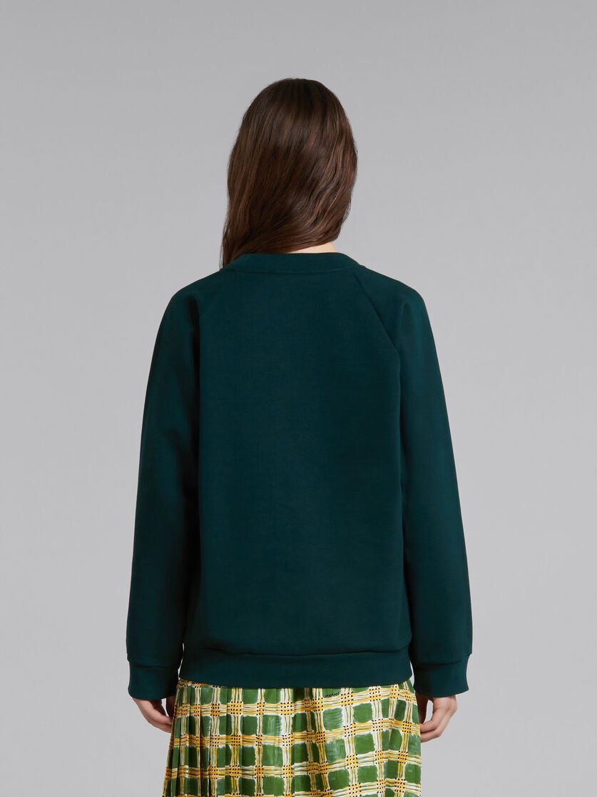 GREEN BIO COTTON SWEATSHIRT WITH MARNI LOGO - 3