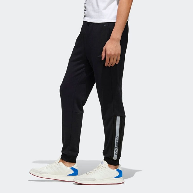 adidas neo Casual Breathable Bundle Feet Sports Long Pants Black FN6460 - 5