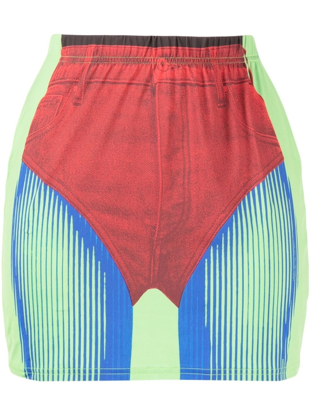 Janty trompe d'oeil-print miniskirt - 1