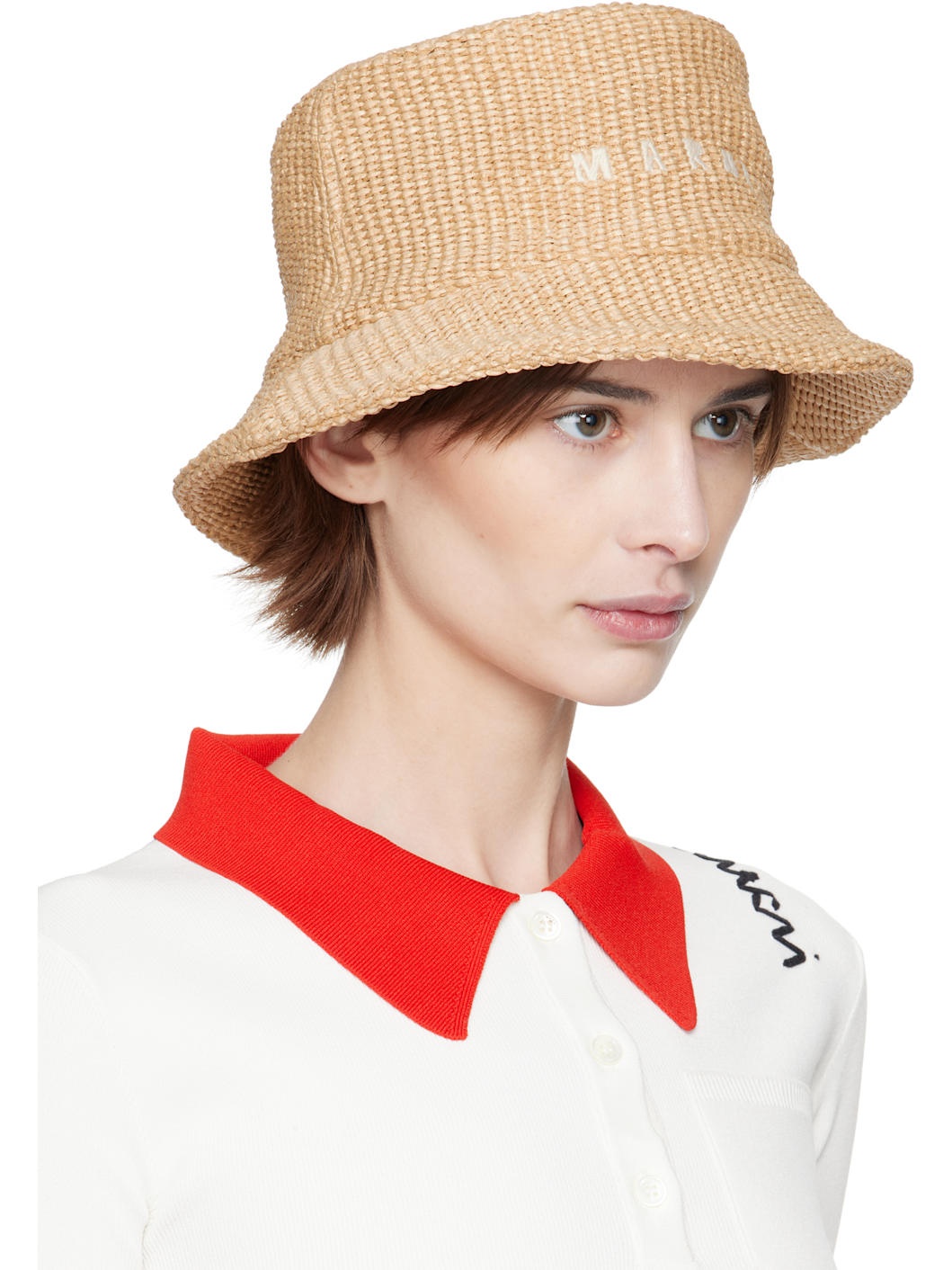 Beige Rafia Bucket Hat - 2