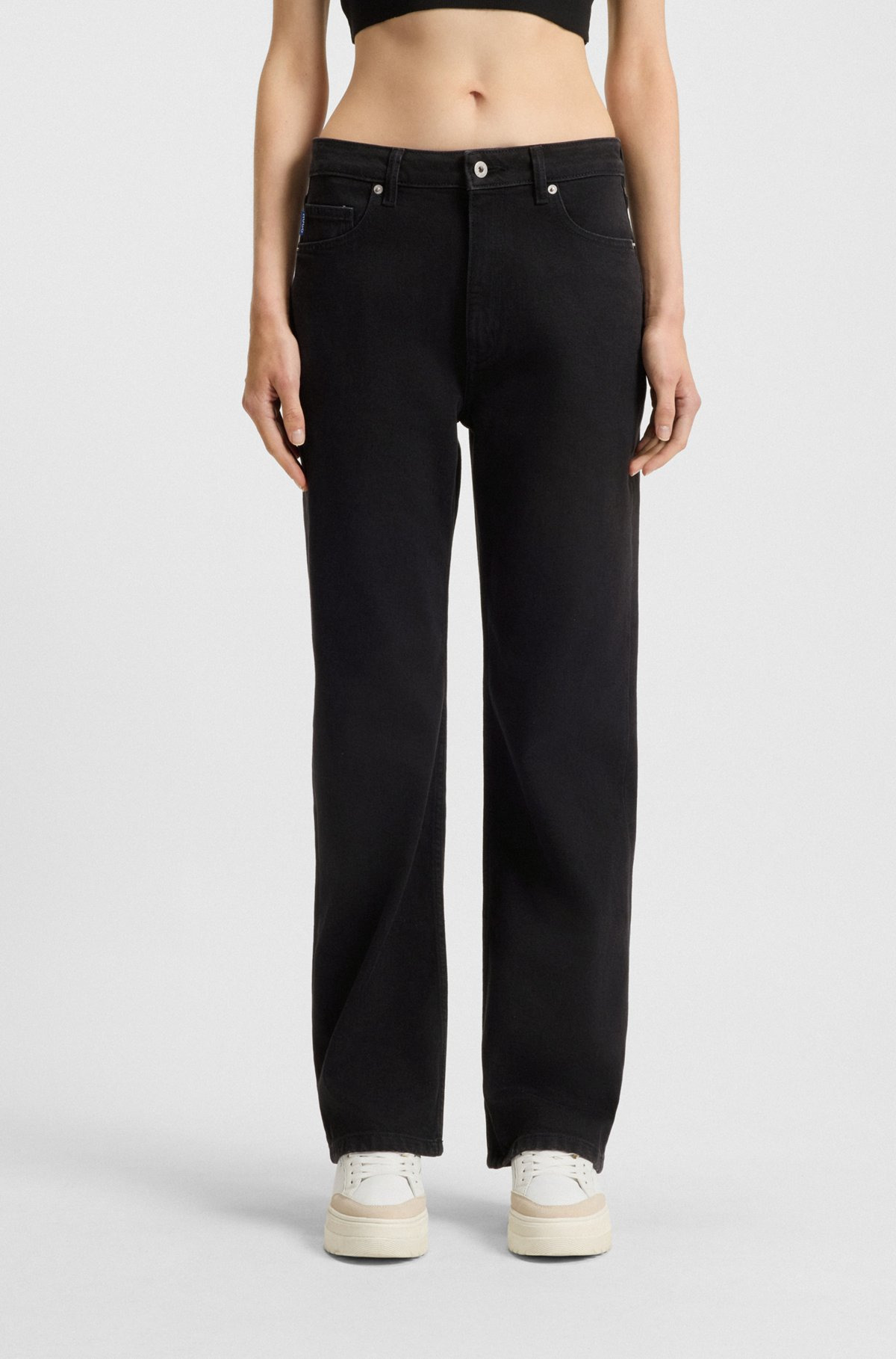 SLIM-FIT JEANS IN BLACK STRETCH DENIM - 2