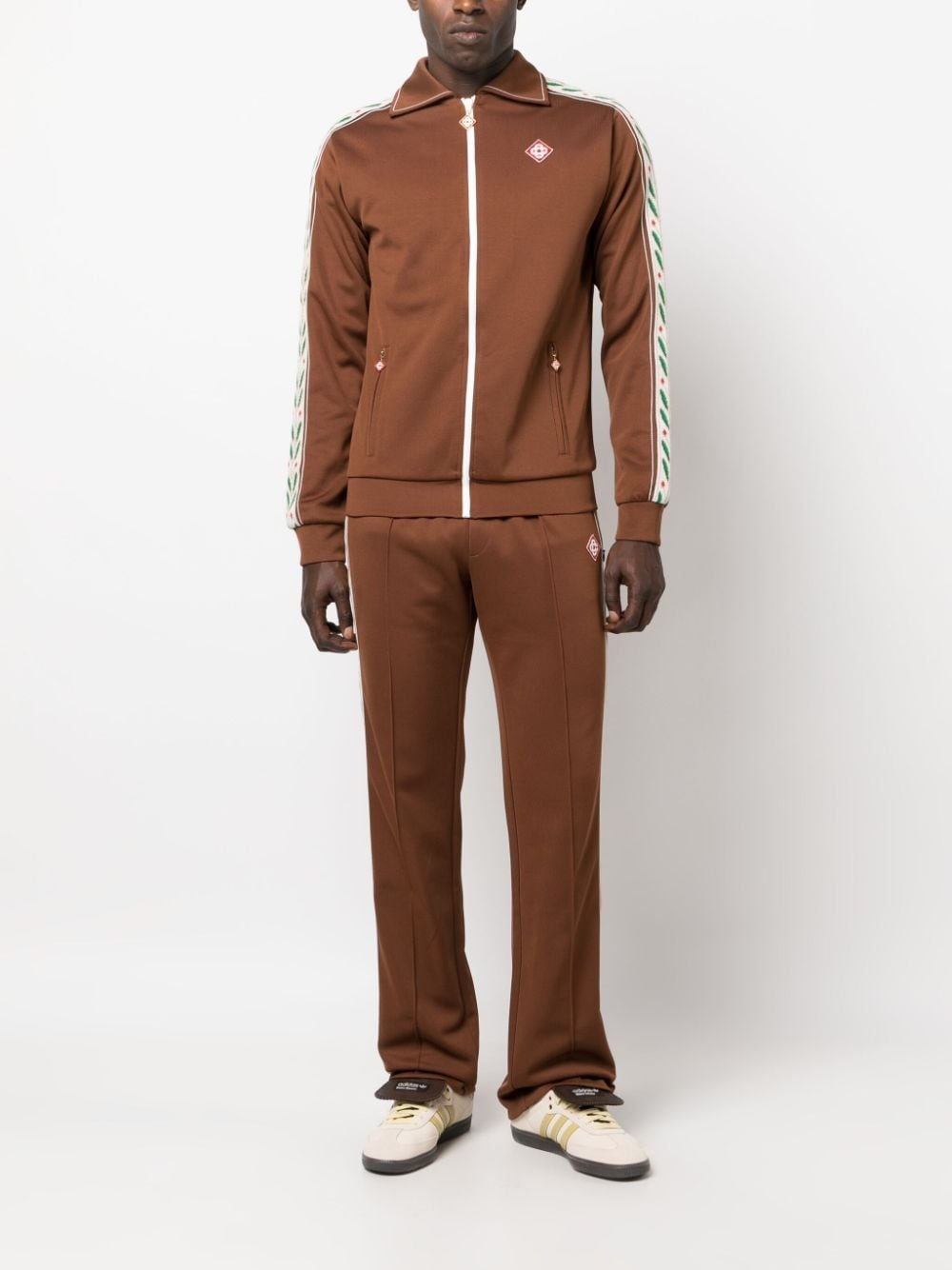 logo-patch straight track pants - 2