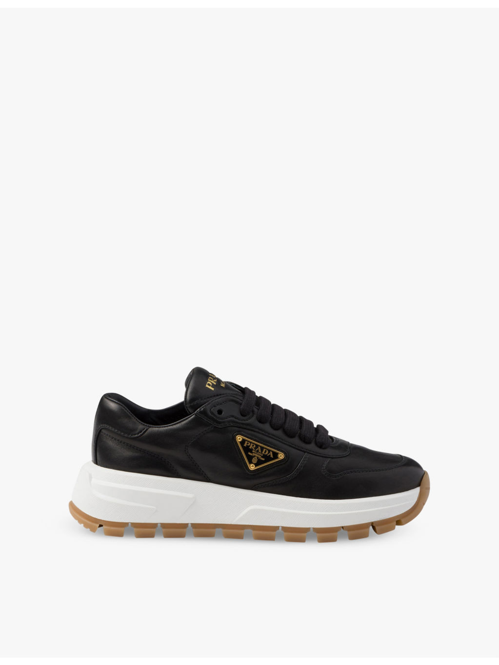 Brand-plaque leather low-top trainers - 1