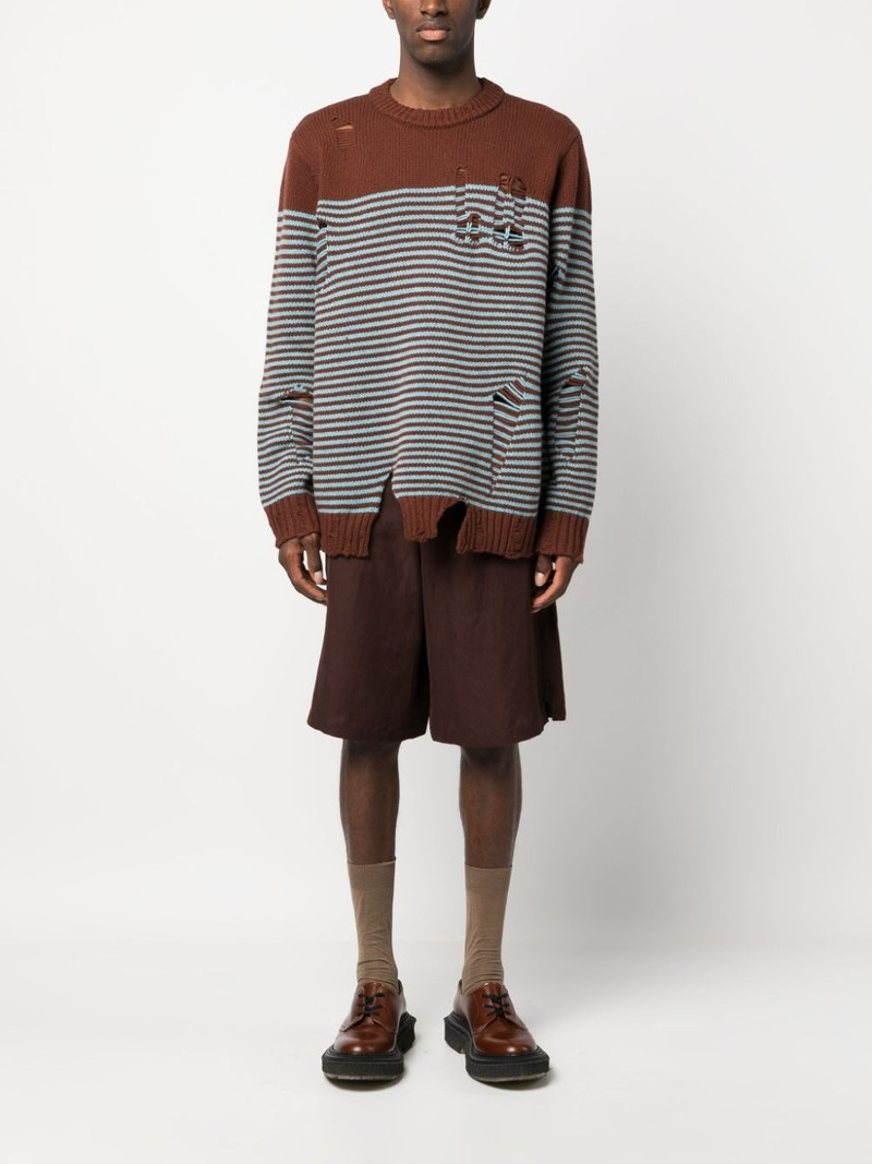 CHARLES JEFFREY LOVERBOY distressed striped jumper outlook