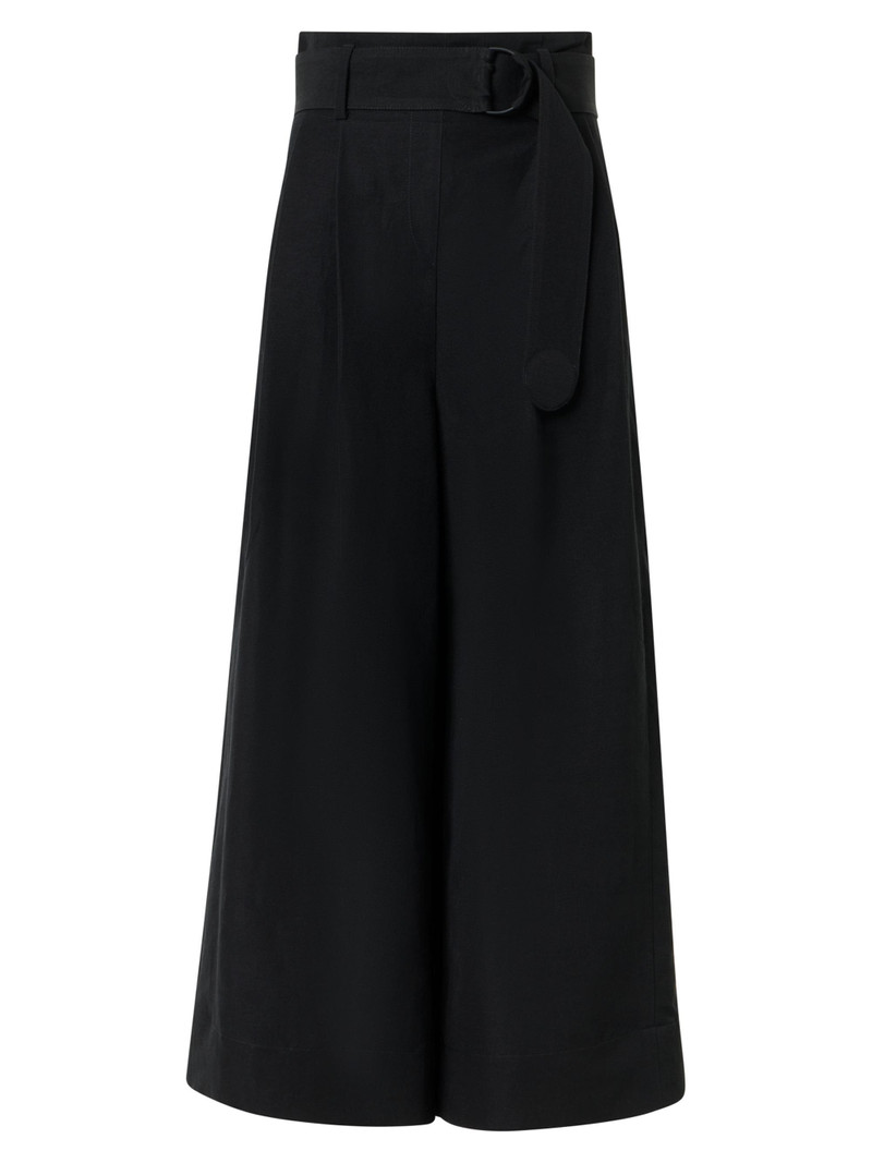 Women's Fiorella Linen-Blend High-Rise Pants - Black 1