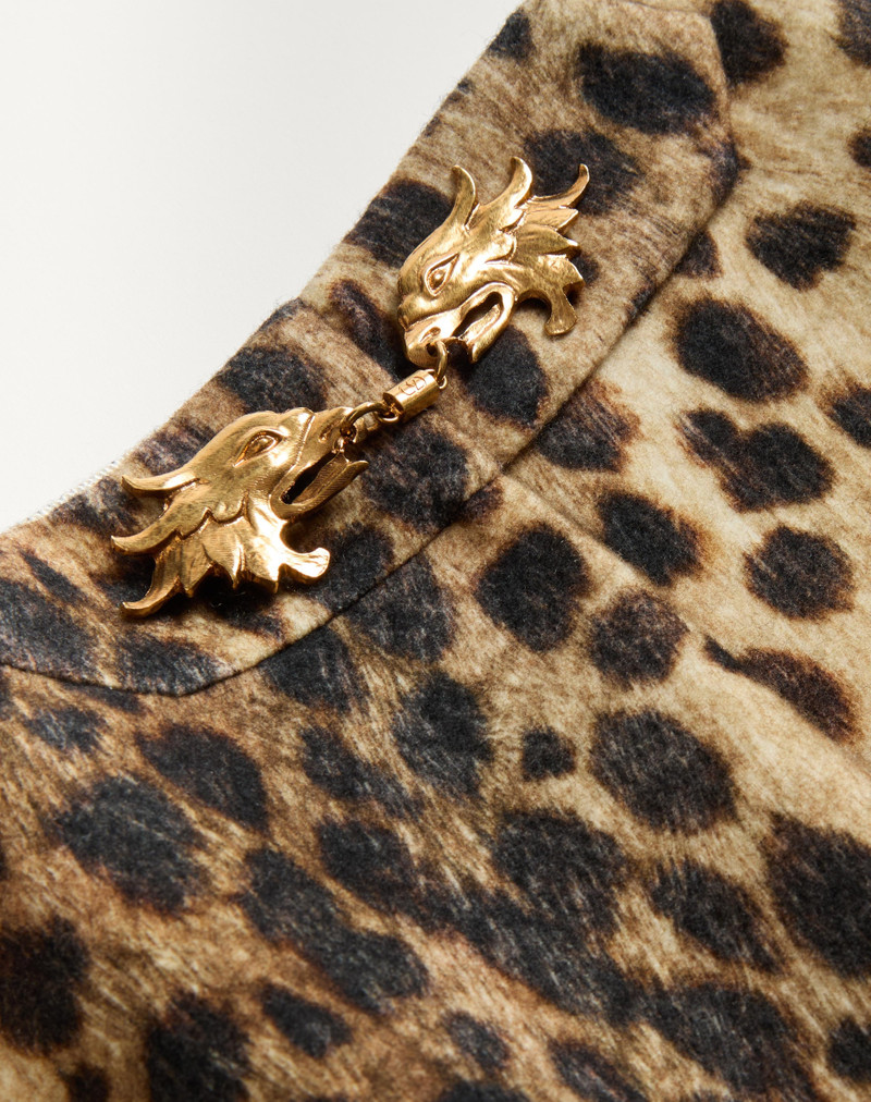 Valentino WOOL CLOTH SKIRT IN JAGUAR SPOTS PRINT outlook