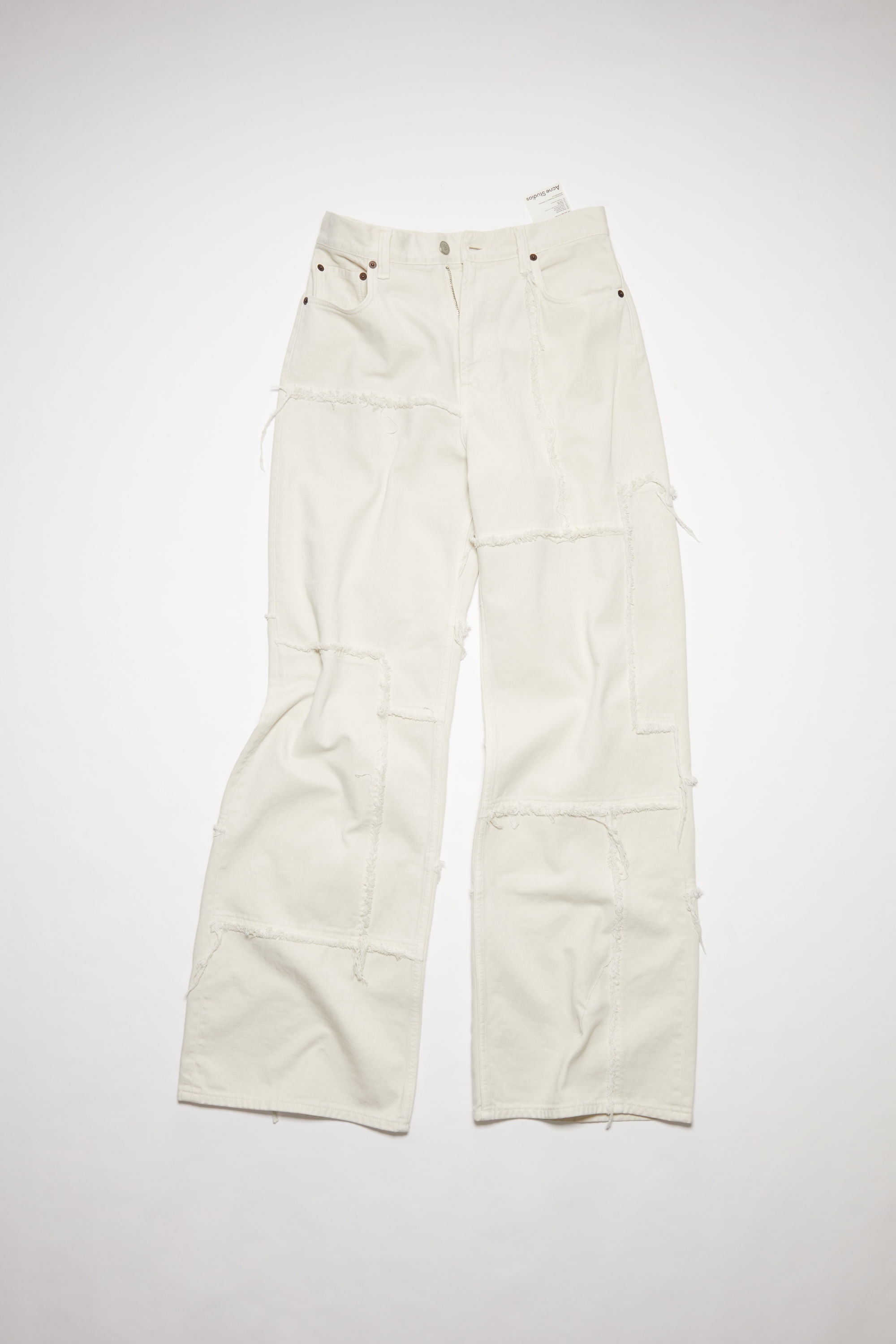Patchwork loose fit jeans - White - 1