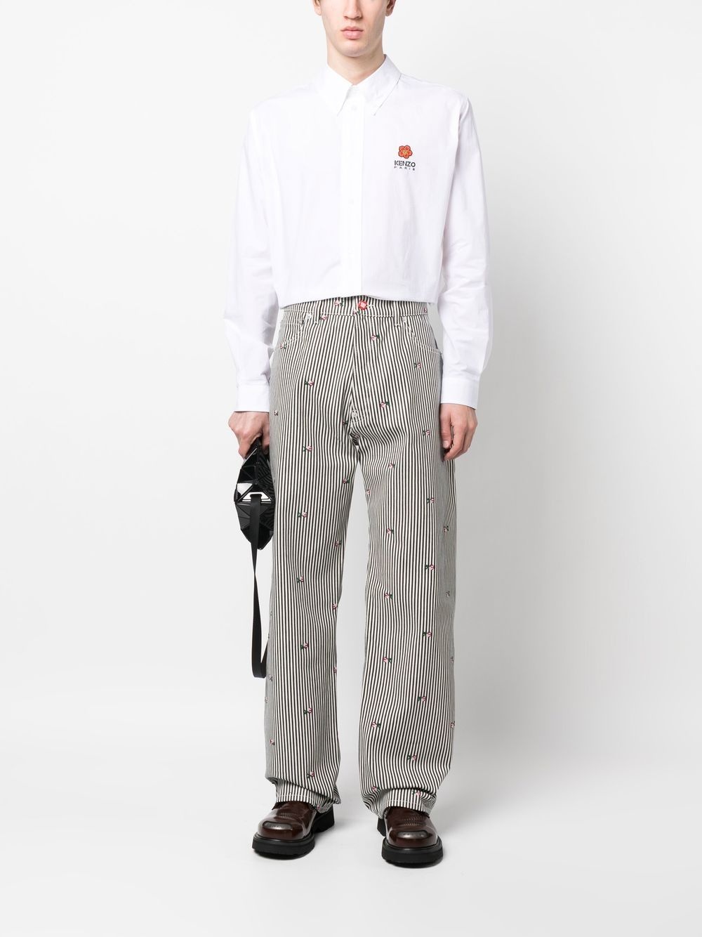 Boke Flower-embroidered button-down shirt - 2