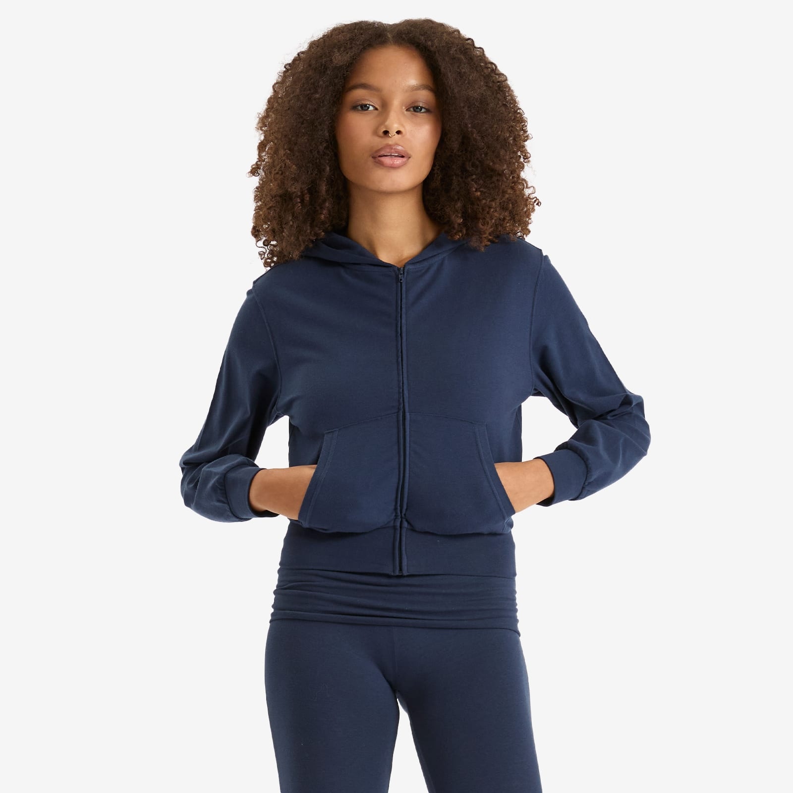 SKIMS Cotton Jersey Zip Up Slim Hoodie - 2
