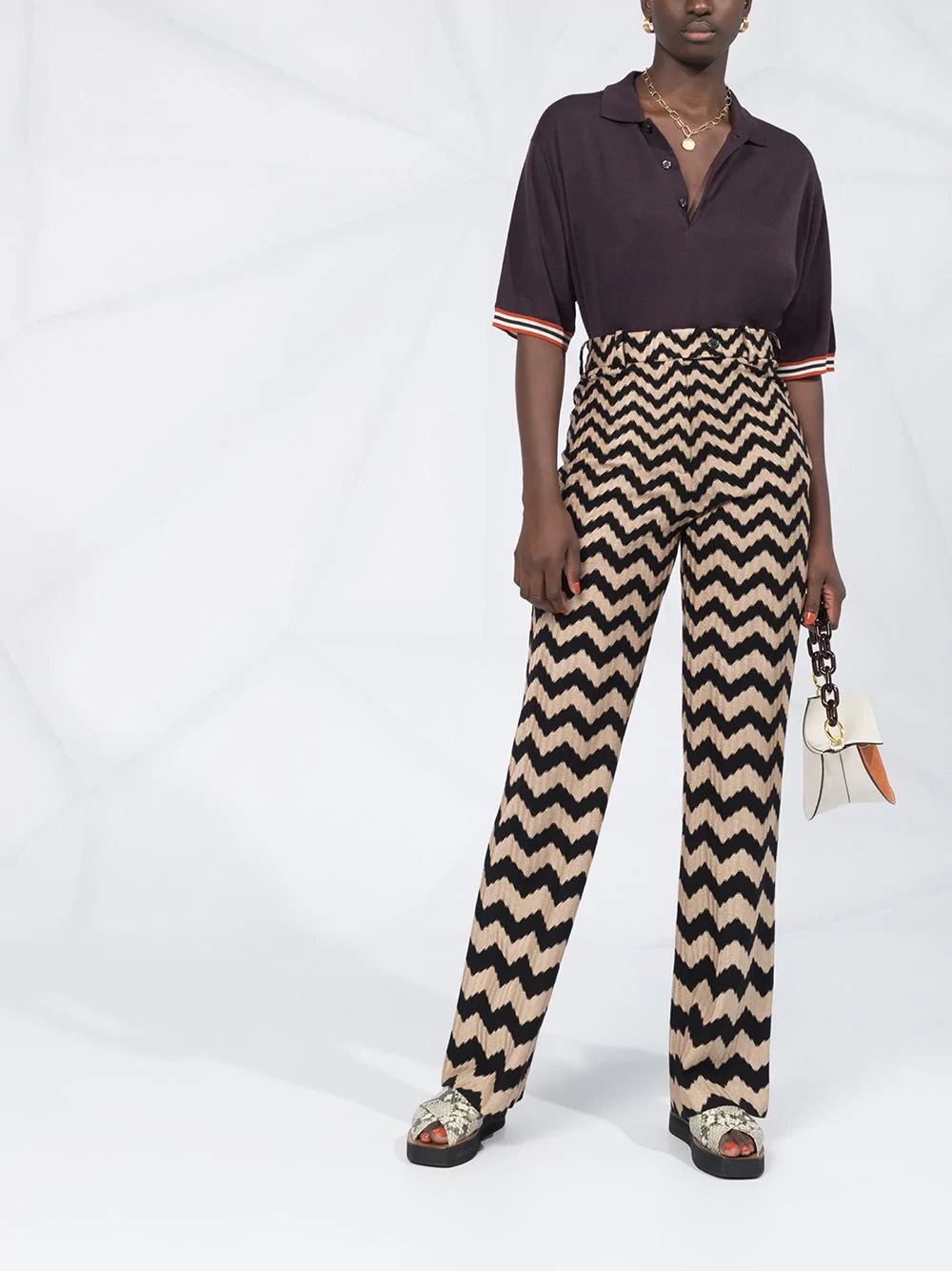 zig zag print trousers - 2