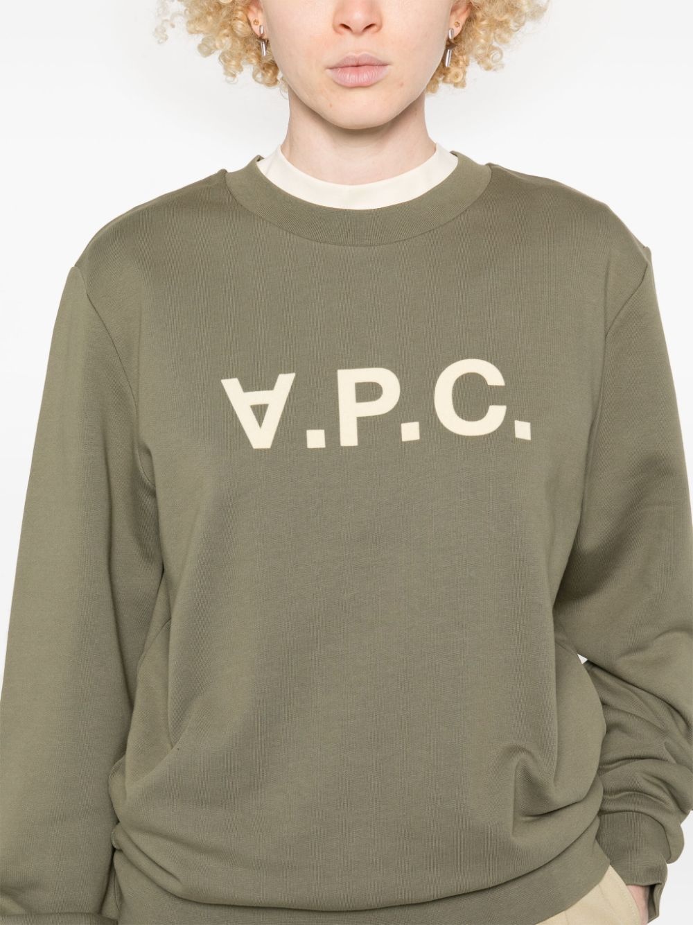flocked-logo sweatshirt - 5