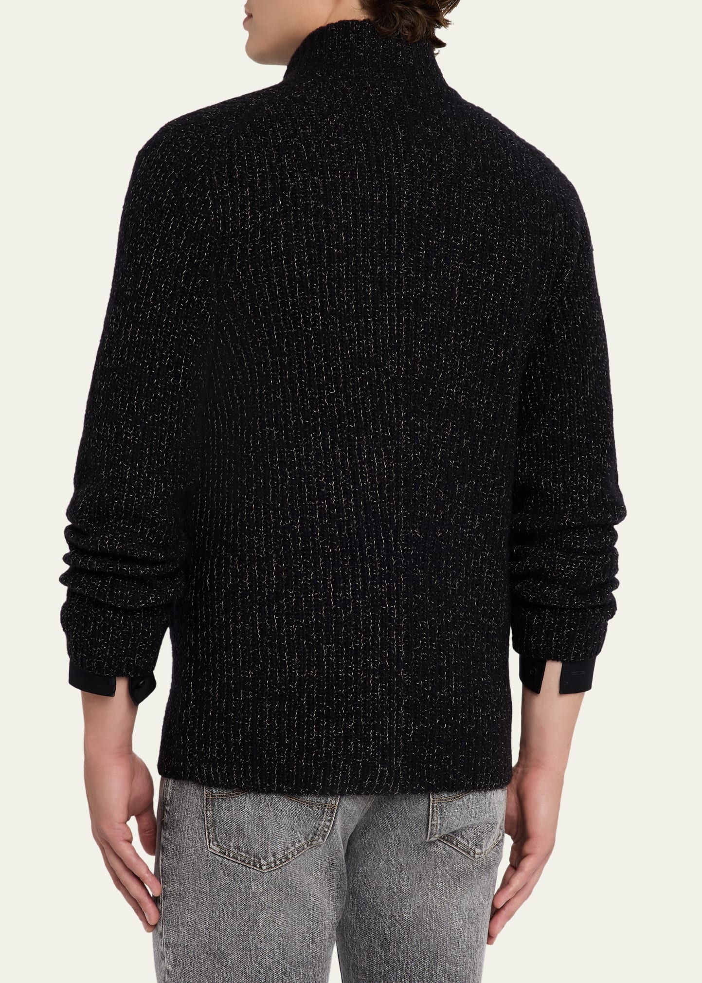 Men's Wool, Silk, and Cashmere Double-Breasted Cardigan - 3
