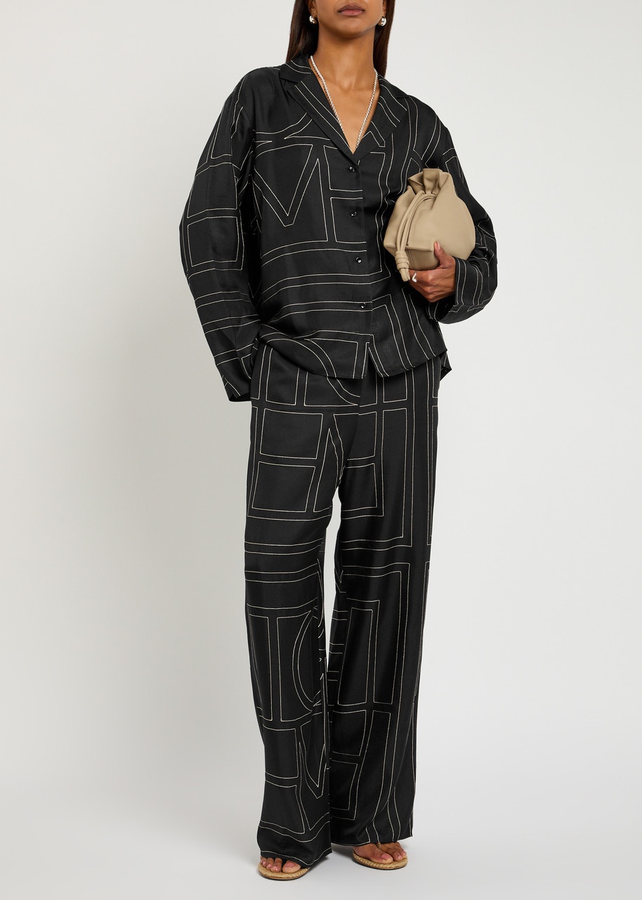 Toteme Logo-embroidered Silk-satin Shirt - 4