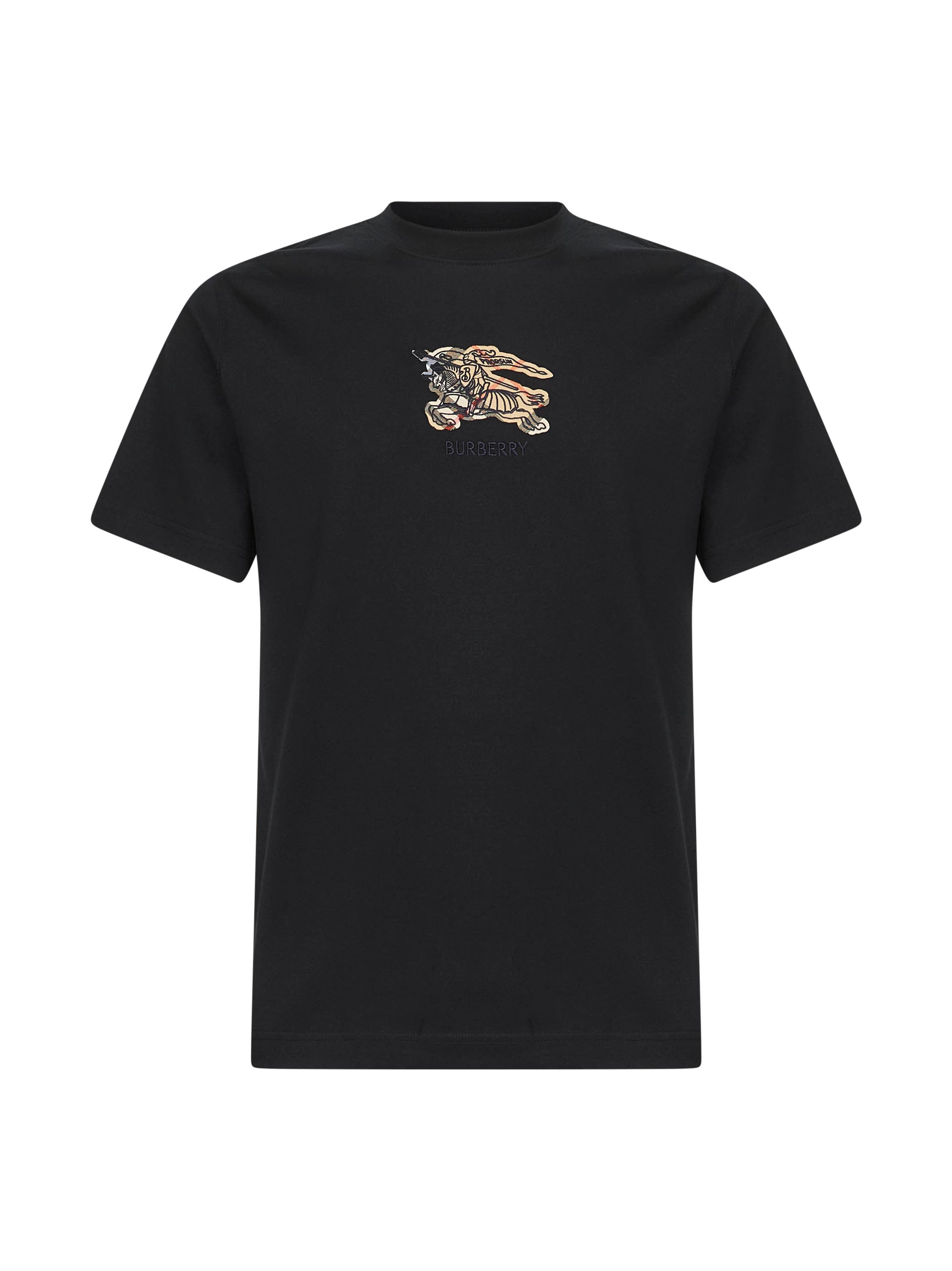 Black cotton EKD Check T-shirt - 1