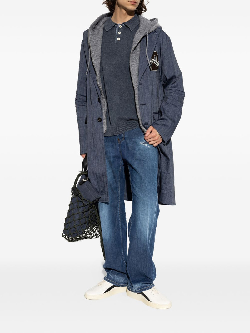 DSQUARED2 distressed herringbone coat outlook