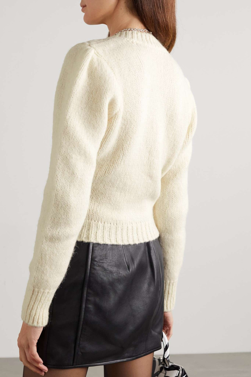 Embellished embroidered pointelle-knit alpaca-blend cardigan 3