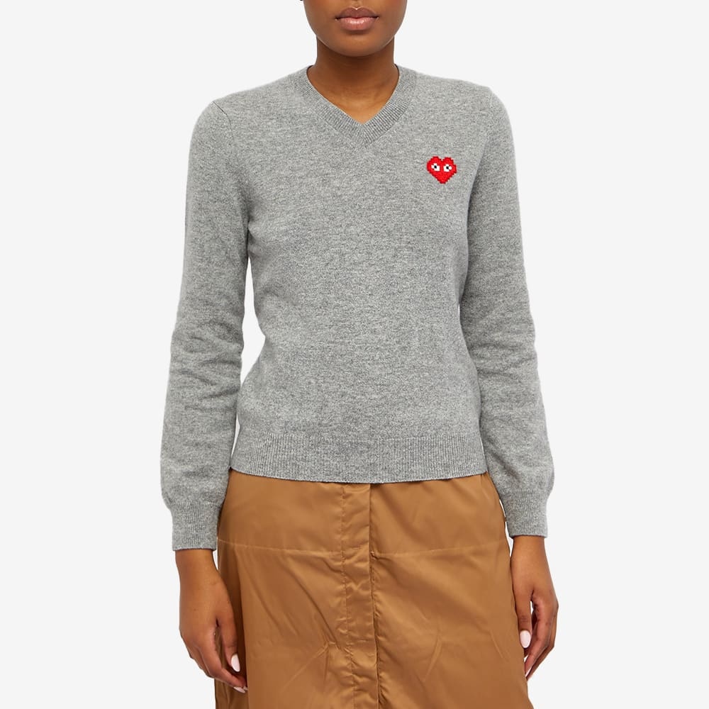 Comme des Garçons Play Invader Heart V-Neck Pullover - 2