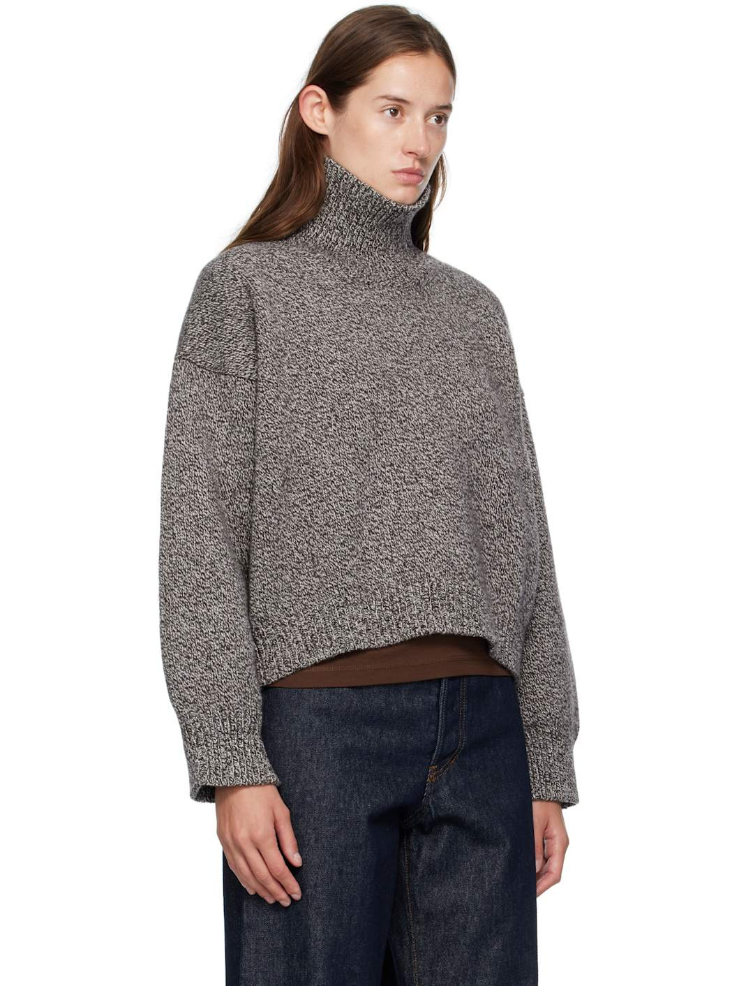Brown Caragh Chunky Crop Turtleneck - 2