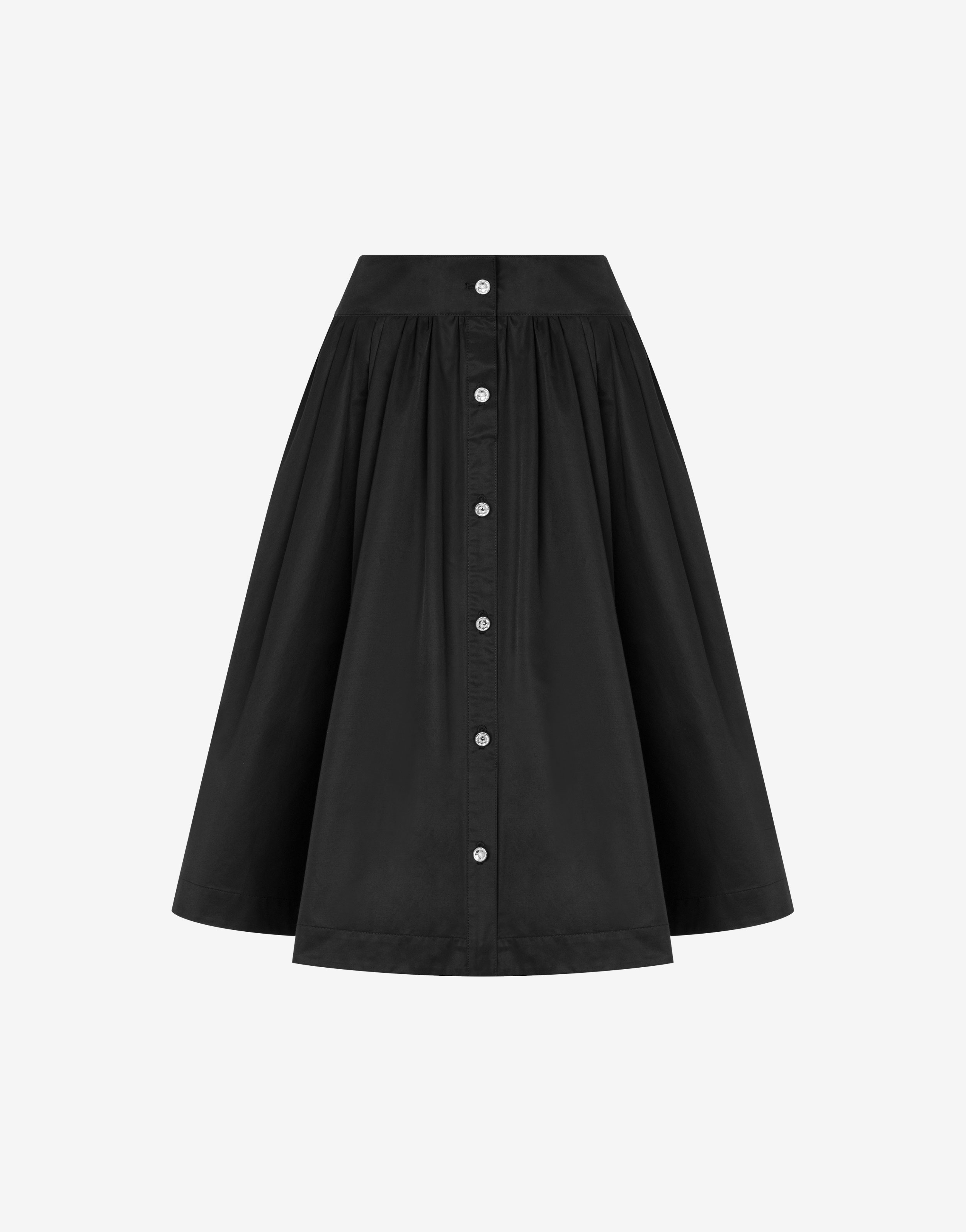 JEWELED BUTTONS POPLIN SKIRT - 1