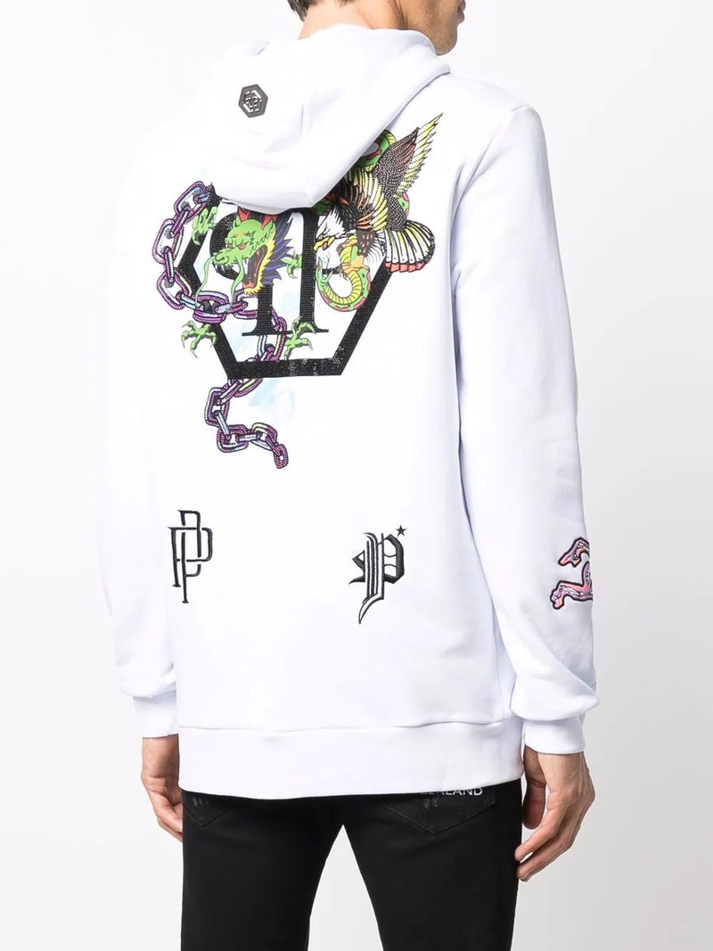 logo-print pullover hoodie 4