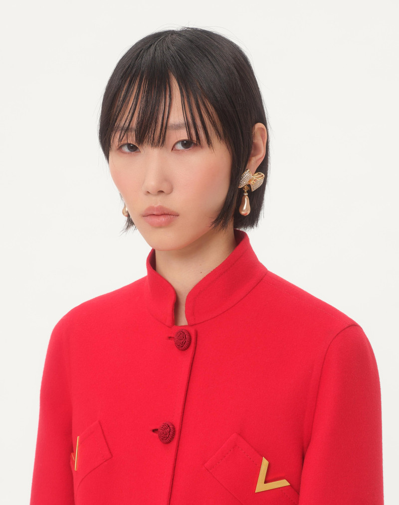 Valentino SAN FIN METAL EARRINGS WITH SWAROVSKI® CRYSTALS AND PEARLS outlook