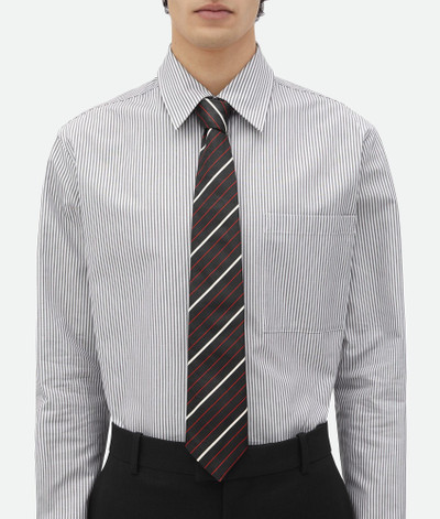 Bottega Veneta Diagonal Printed Leather Stripe Tie outlook