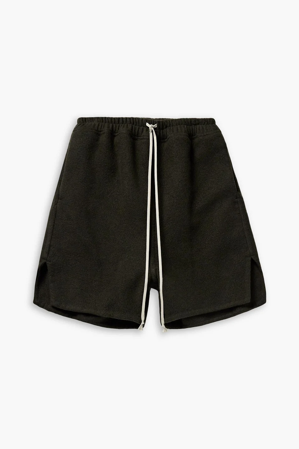 Straight-leg cashmere-felt drawstring shorts - 1