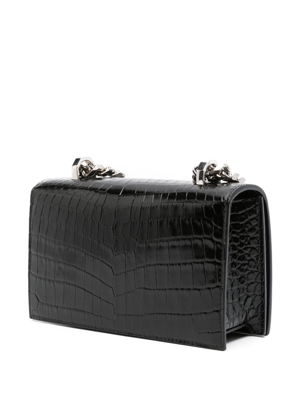mini Jewelled crocodile-embossed satchel - 3