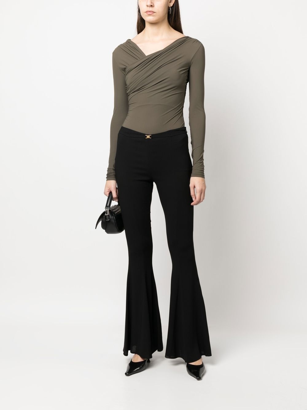 mid-rise flared trousers - 2