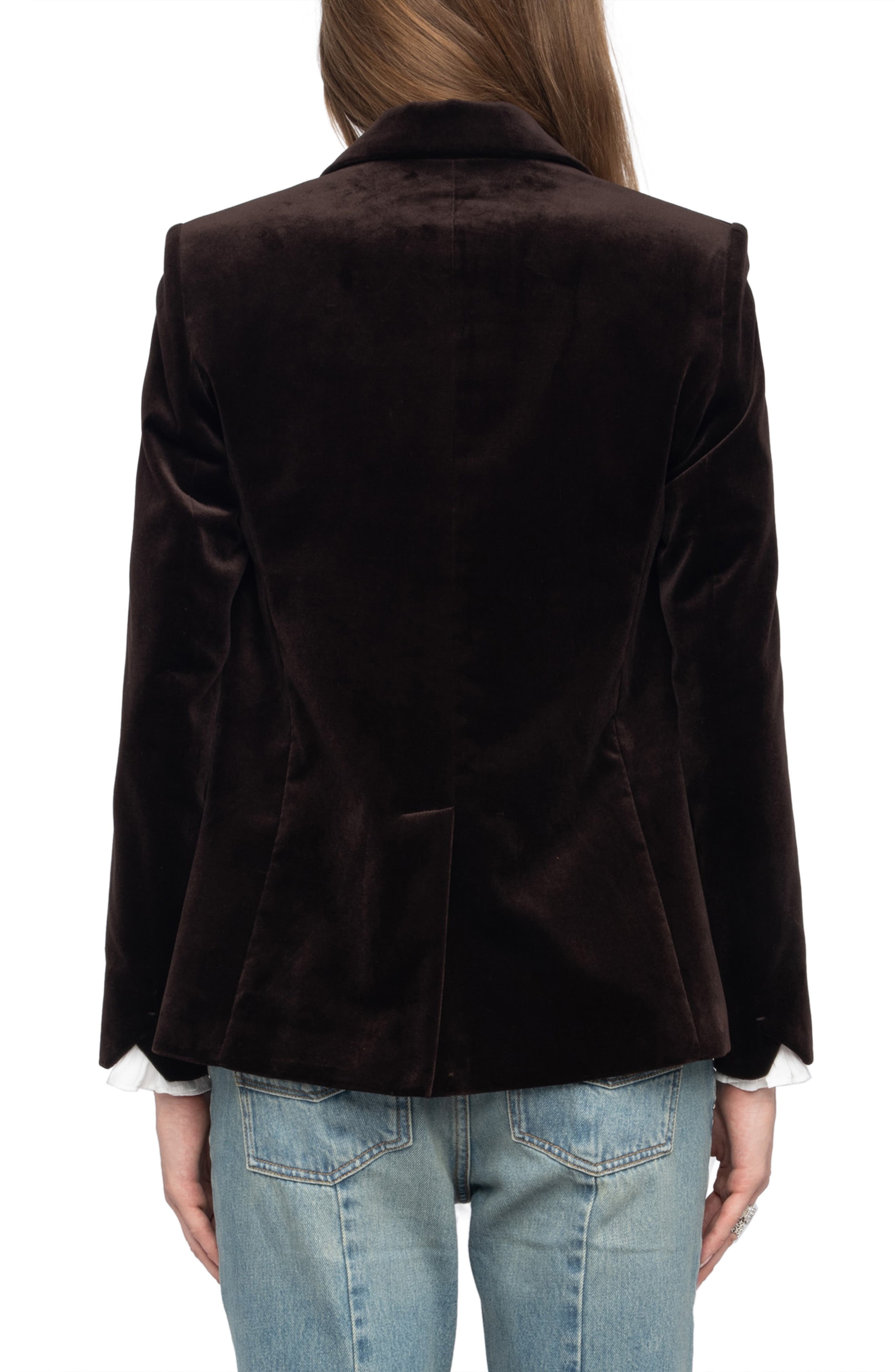 Zadig & Voltaire Vavy Cotton Velveteen Blazer in Dark Chocolate at Nordstrom - 2