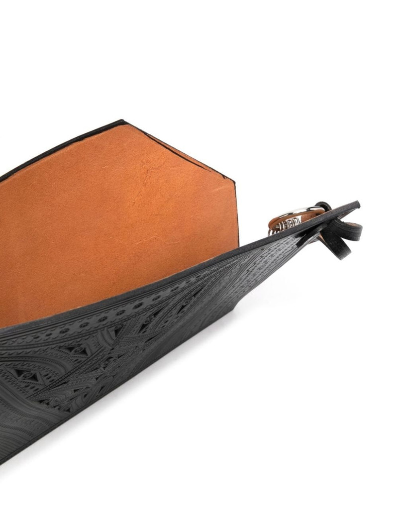 debossed-finish leather messenger bag 5