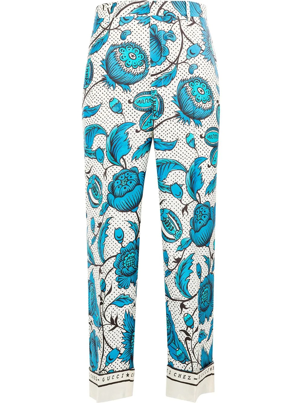 floral print straight trousers - 1