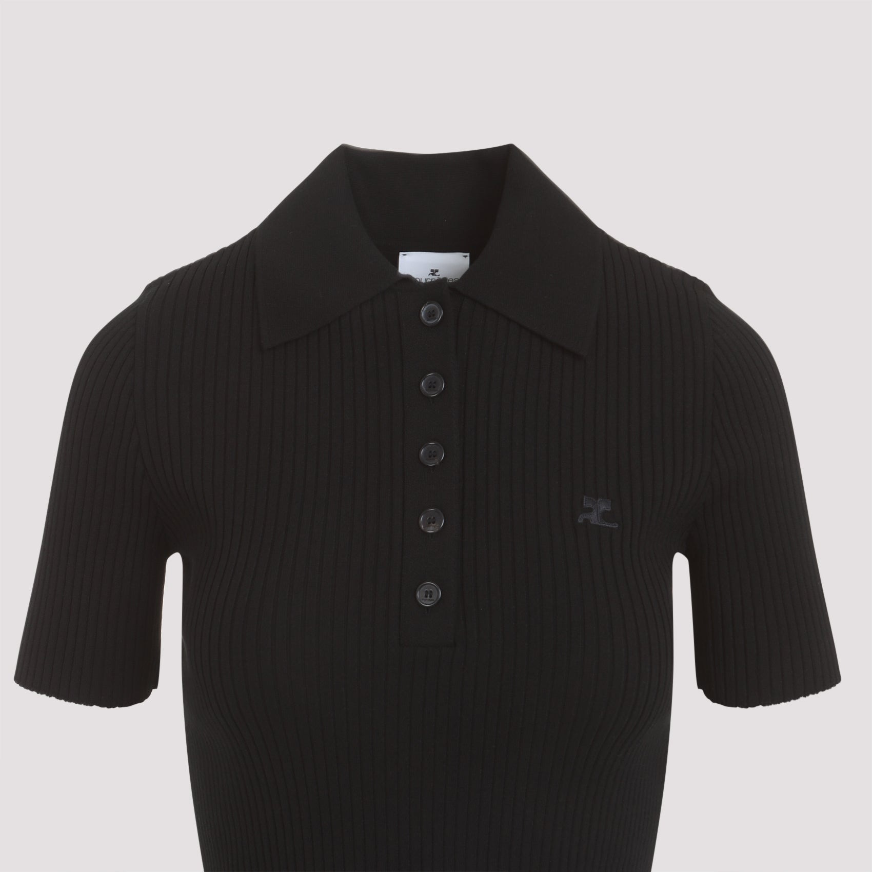 Courreges Signature Ribbed Knit Polo Women - 3
