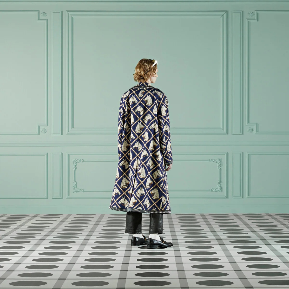 Equestrian print cotton coat - 7