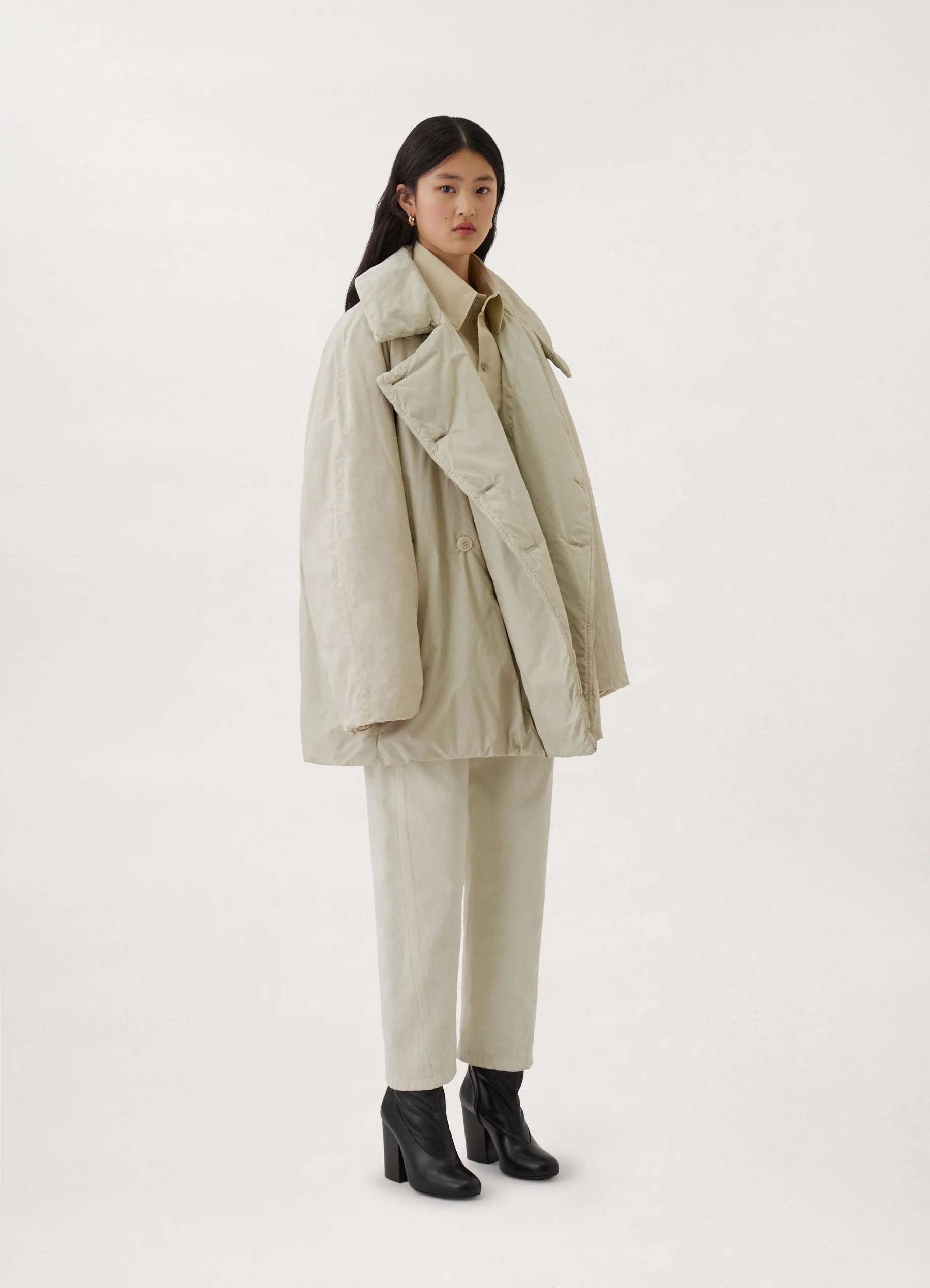 Lemaire WADDED SHORT TRENCH COTTON NYLON | REVERSIBLE