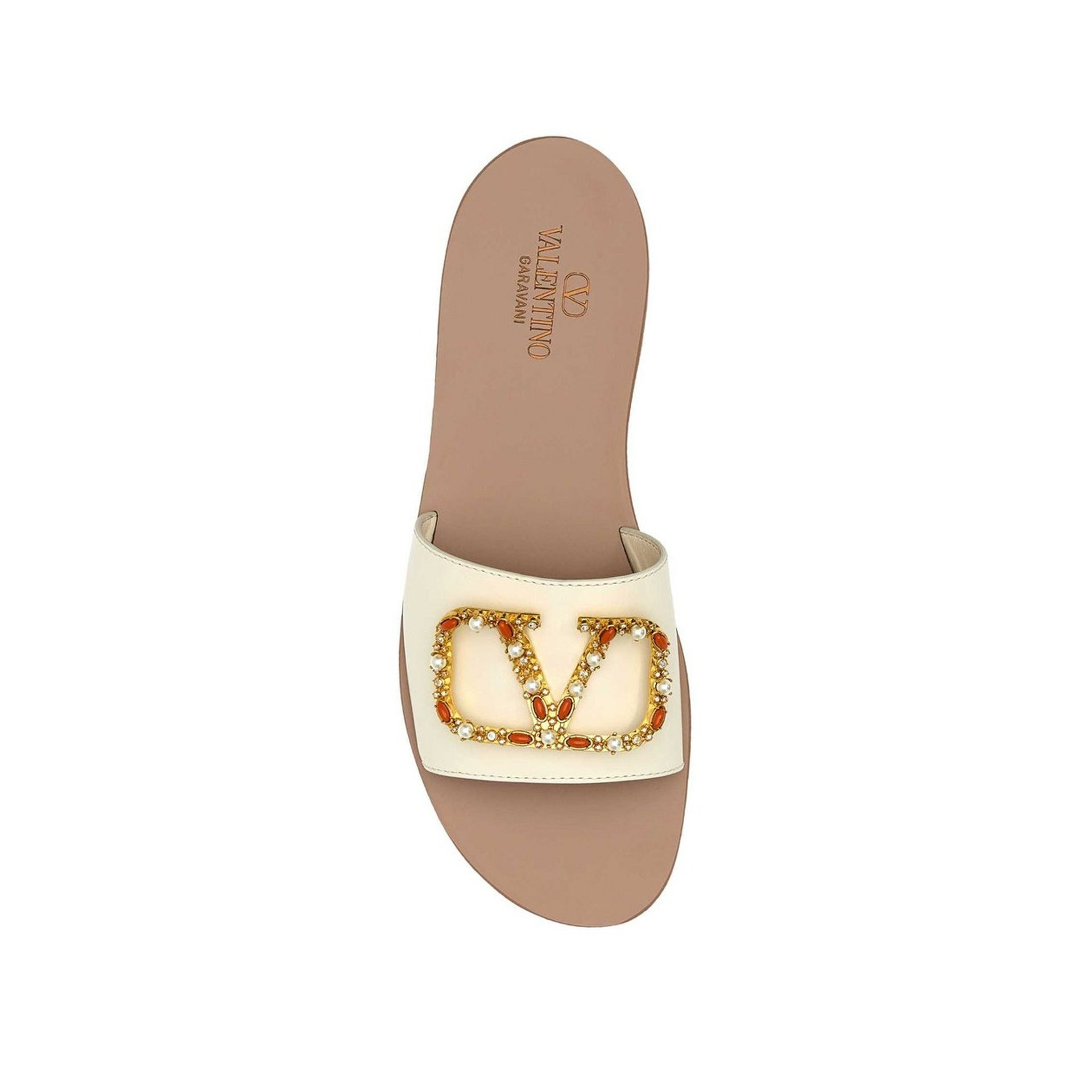 Valentino Garavani Vlogo Leather Flat Sandals Women - 3