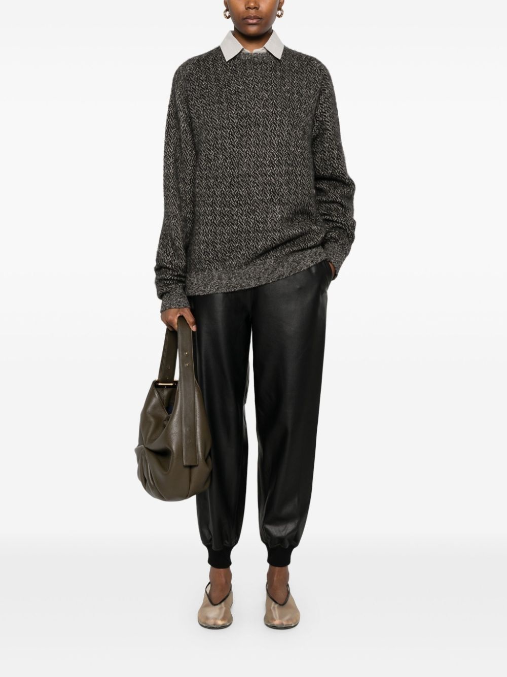 herringbone-pattern sweater - 2