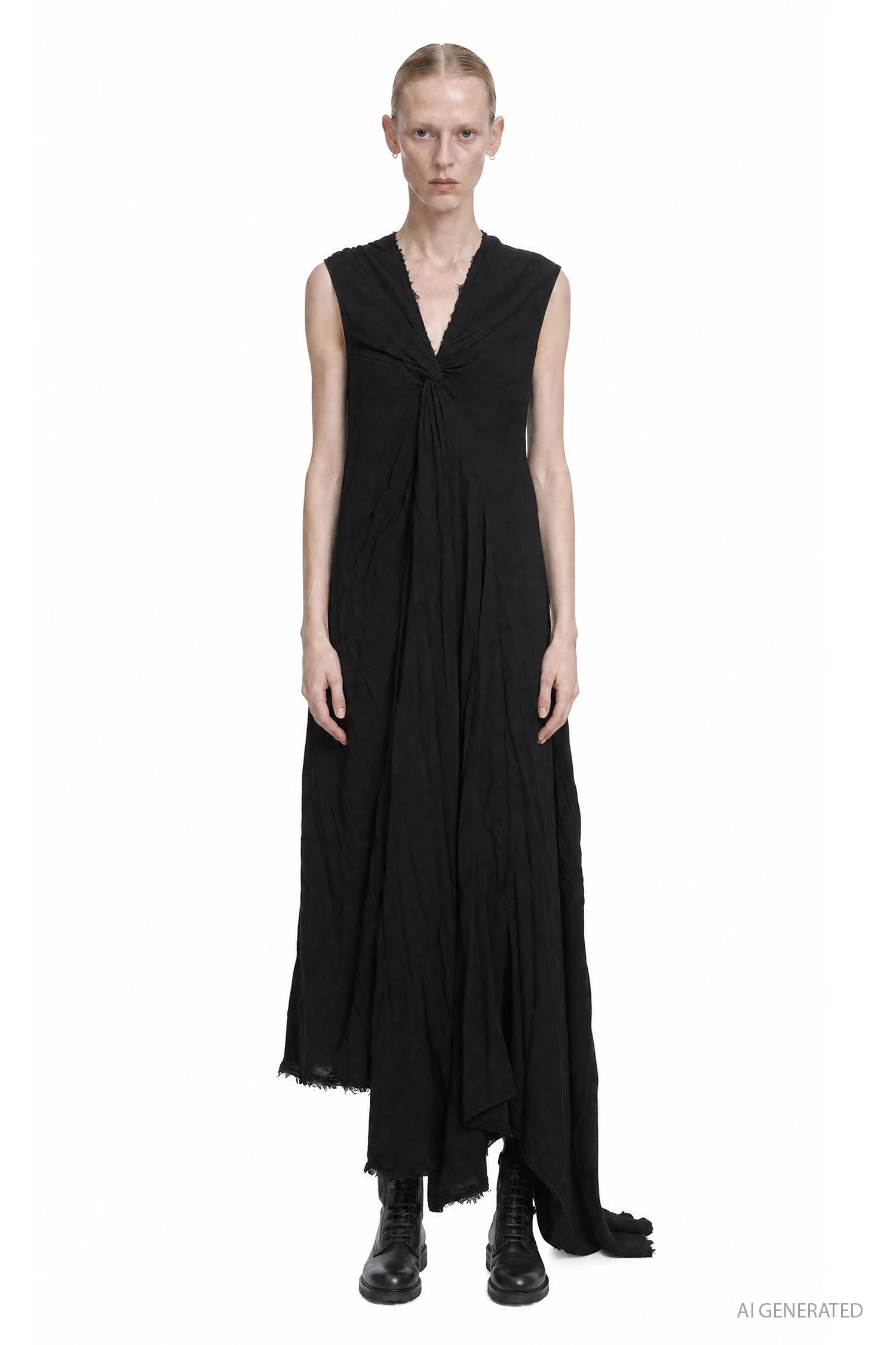 Viscose Wool Knotted Dress - 1