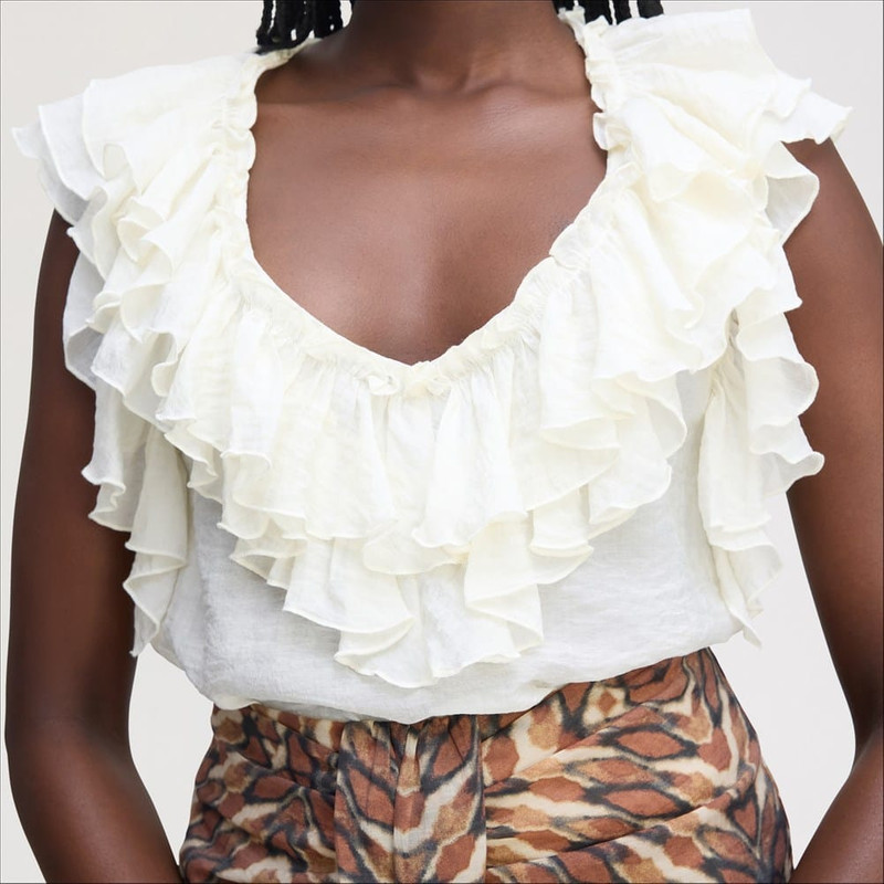 V-Neck Ruffle Tank 3