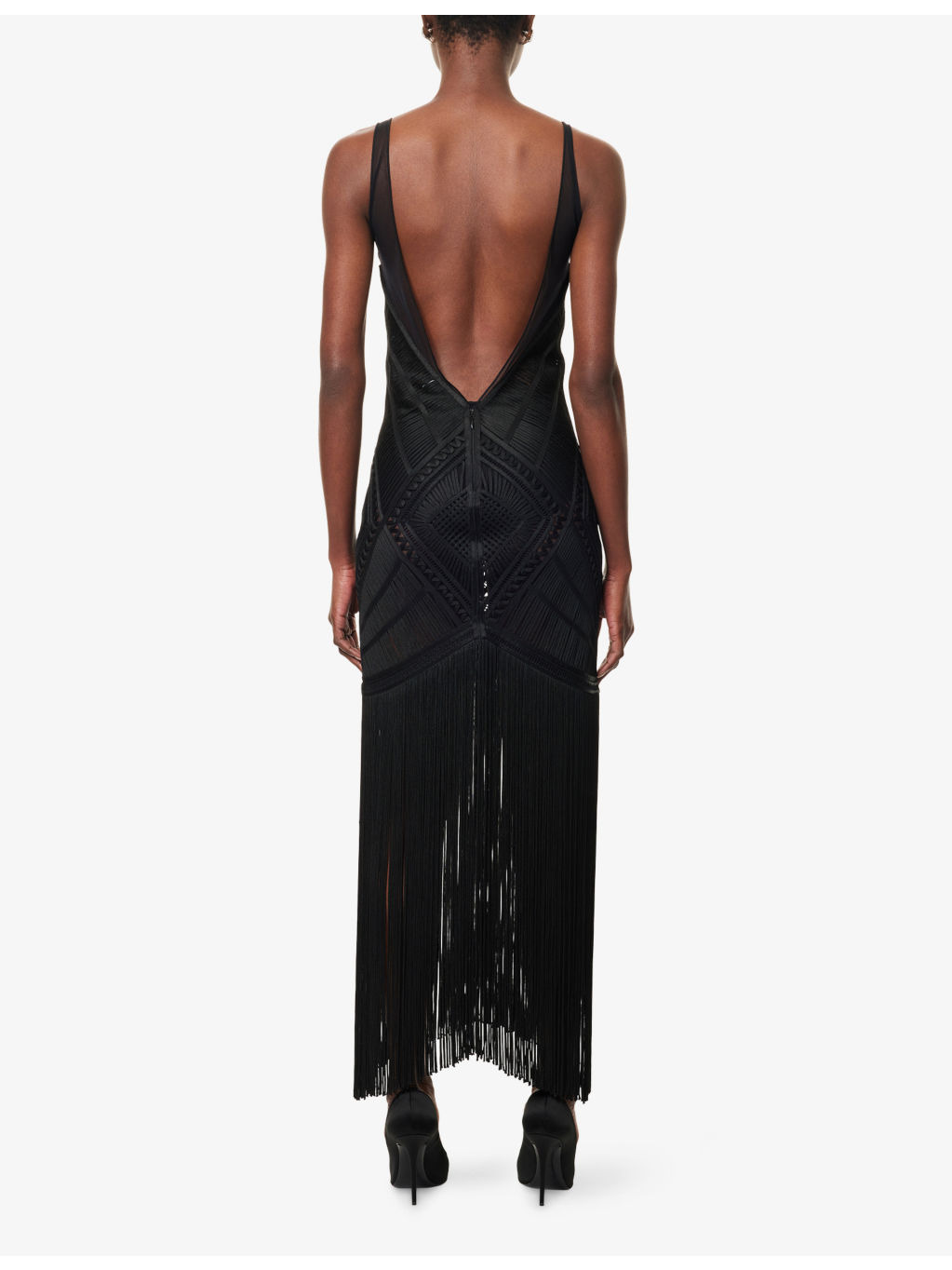 Fringed Embroidered Woven Midi Dress - 4