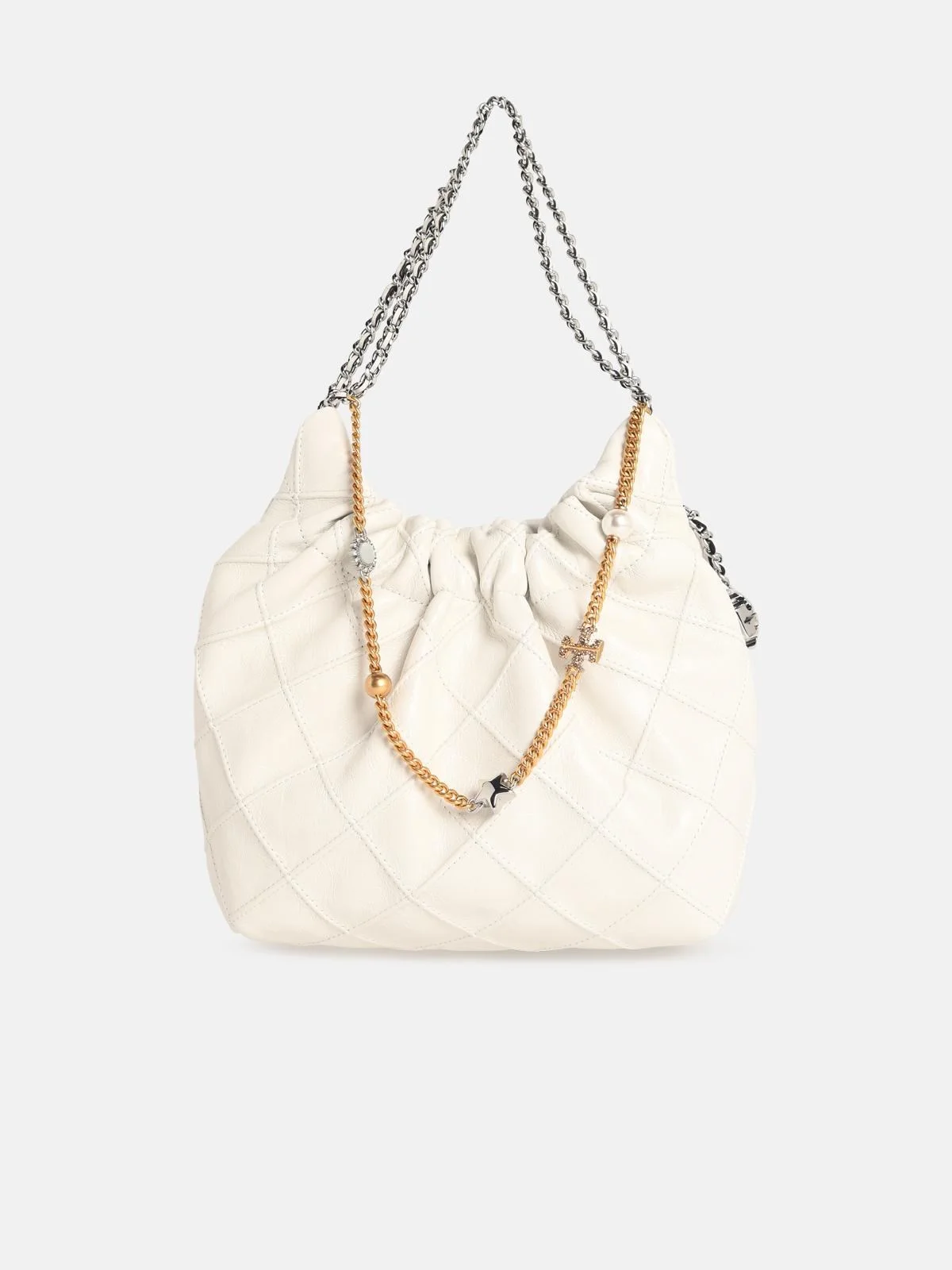 FLEMING' MINI BAG IN WHITE LEATHER - 1