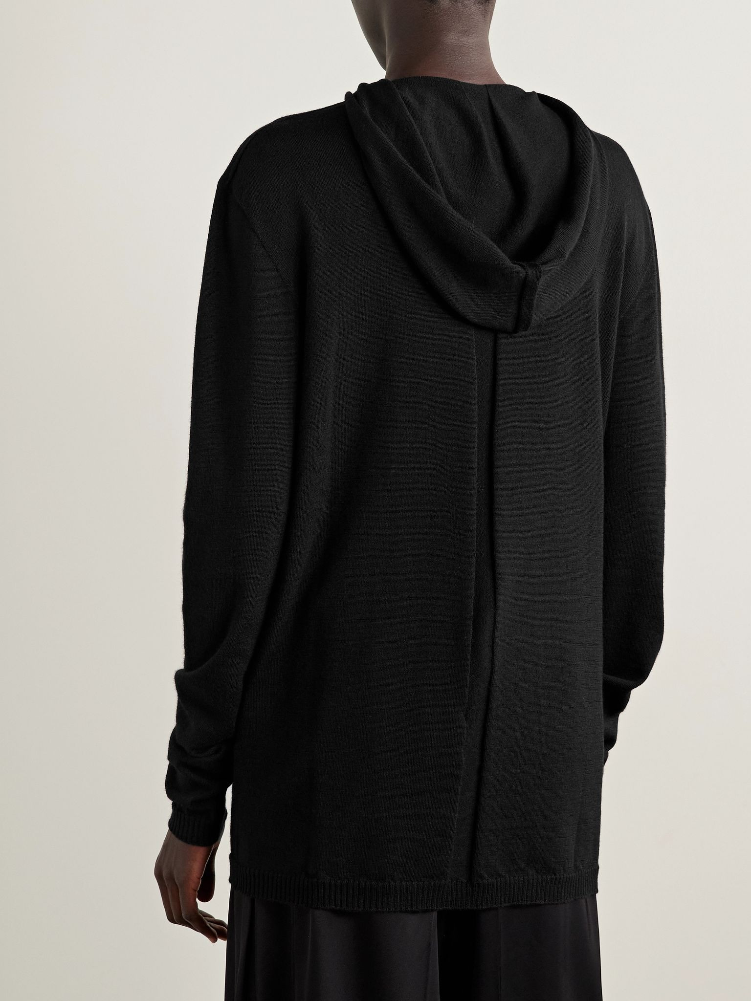 Maglia wool hoodie Black - 4