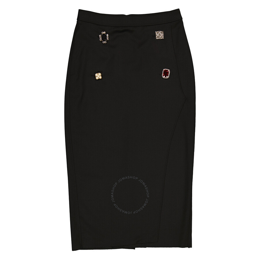 Vetements Ladies Black Fancy Button Skirt, Size X-Small - 6