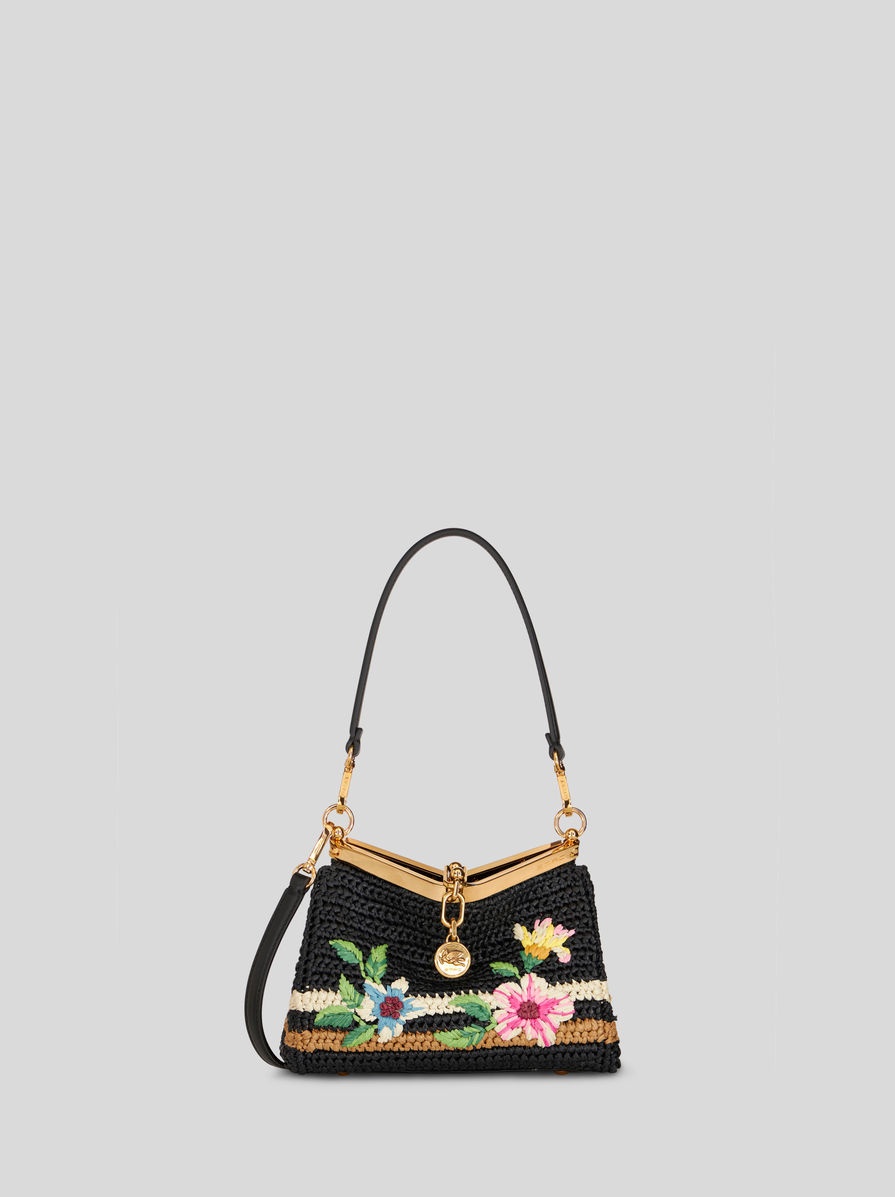 MINI RAFFIA CROSSBODY BAG WITH EMBROIDERY - 1