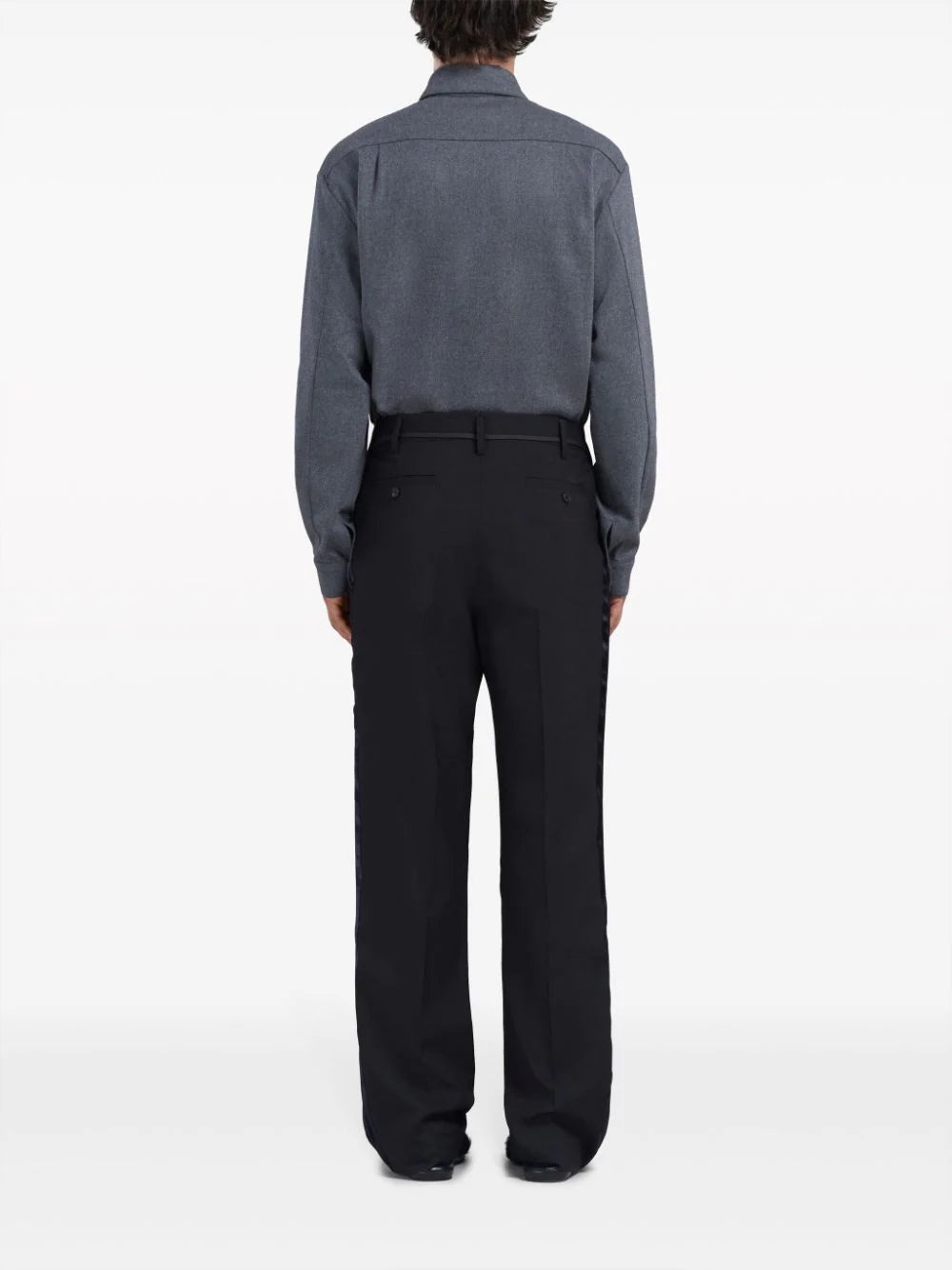 SATIN-STRIPE TRIM TROUSERS - 3