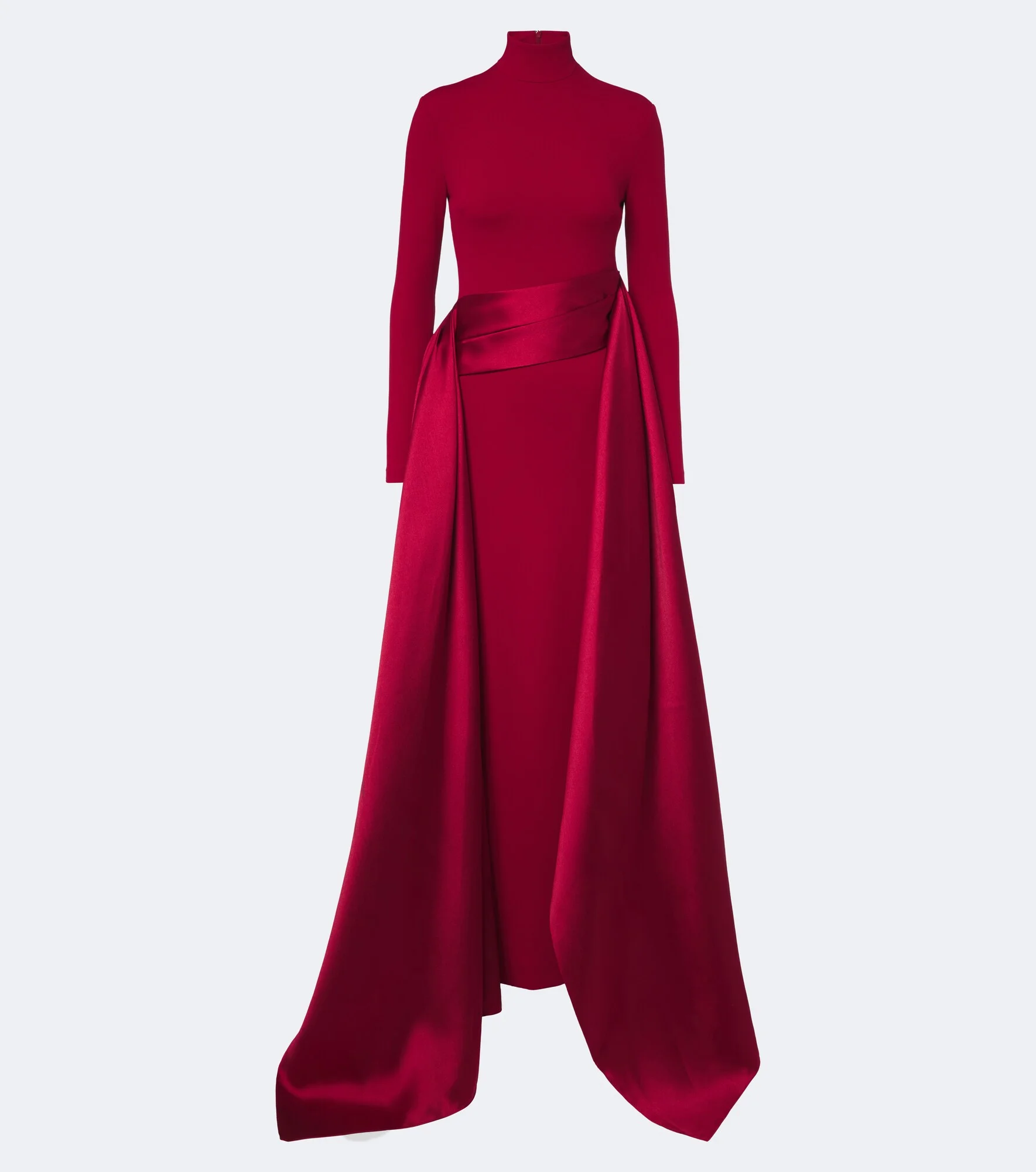 Olivia satin-trimmed crêpe gown - 1