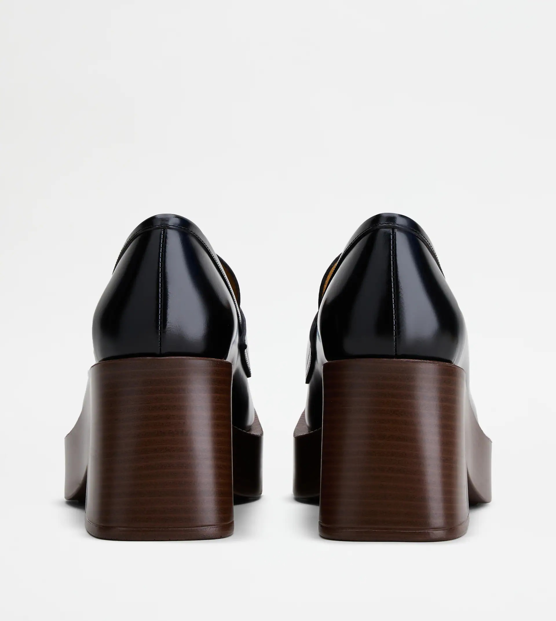 PLATFORM LOAFERS IN LEATHER - BLACK - 2