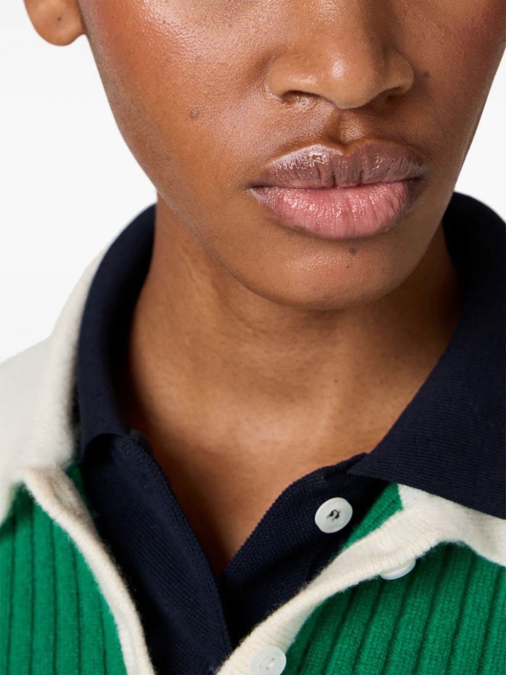 ribbed cashmere polo top - 5