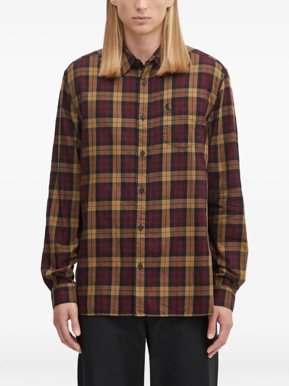 checked-pattern shirt - 1
