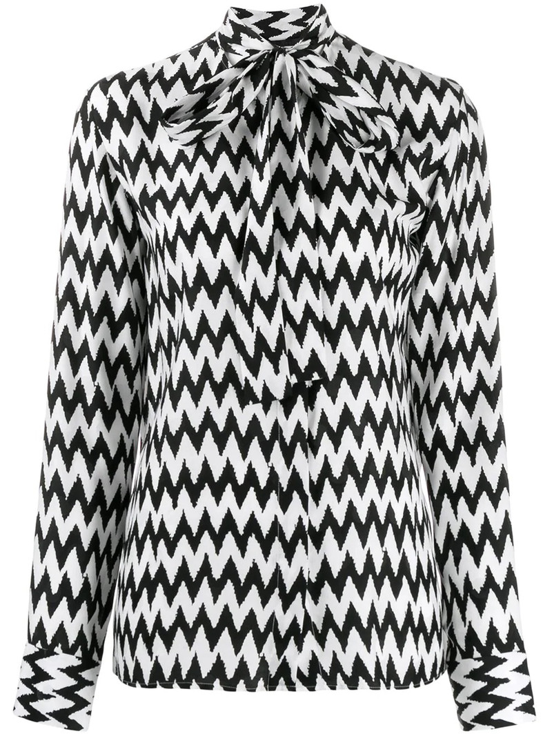 printed pussy bow blouse 1